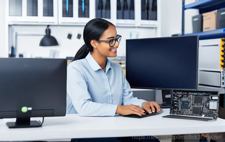 충신동 WIN32K_POWER_WATCHDOG_TIMEOUT - A person in a clean and well-lit home office is diligently working at a desktop computer. They are w...