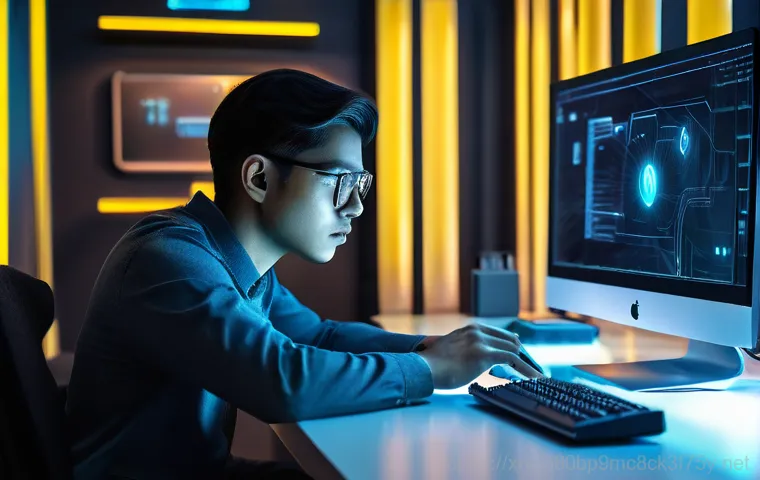 모현면 BUGCODE_USB_DRIVER - A highly frustrated person in their late 20s stares intently at a computer screen displaying a vivid...