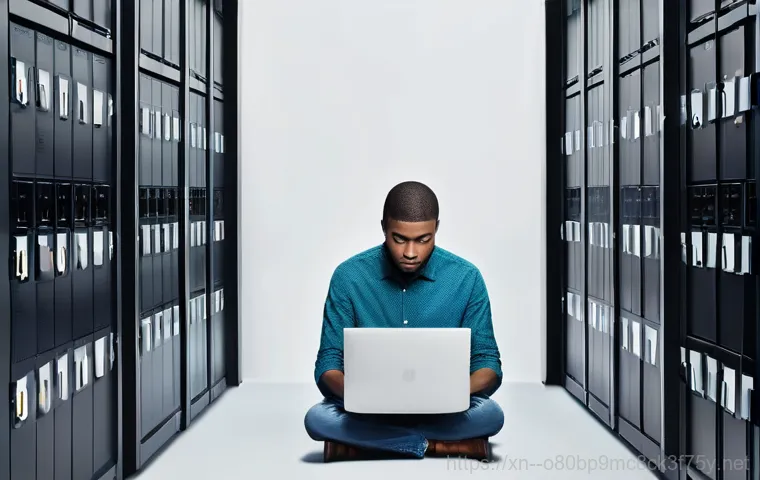 미사동 STATUS_KERNEL_BOOT_FAILURE - A focused young adult, gender-neutral, is sitting in a dimly lit home office, hunched over a desktop...