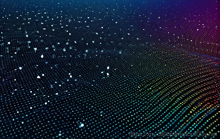 신정동 STATUS_FLOAT_INEXACT_RESULT - 1", is subtly surrounded by a halo of flickering, slightly distorted binary code (0s and 1s), hintin...