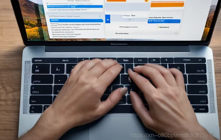 부림동 macosX재설치 포맷  초기화 - A pristine and minimalist macOS desktop is prominently displayed on a sleek, modern MacBook Air, rad...