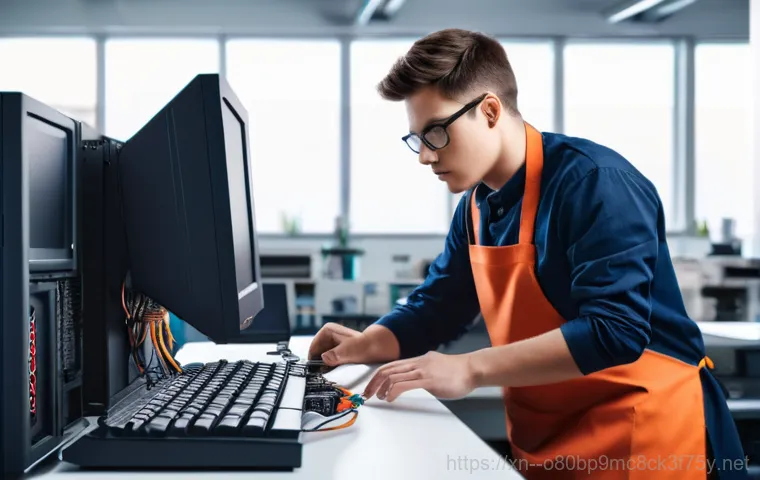 주엽동 STATUS_INSUFFICIENT_RESOURCES - **Prompt 1: Computer Overload Meltdown**
    "A young person (teenager, wearing casual everyday clot...