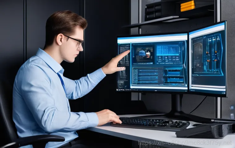 양동면 THREAD_STUCK_IN_DEVICE_DRIVER - **Prompt 1 (Focus: User Frustration with Blue Screen):**
    "A young adult, appearing frustrated an...