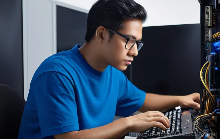 오목천동 WHEA_UNCORRECTABLE_ERROR - **Prompt:** A young adult, wearing a comfortable long-sleeved shirt and jeans, sits at a modern desk...