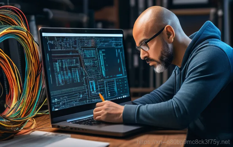 당하동 STATUS_KERNEL_MEMORY_LEAK - A worried young adult, fully clothed in comfortable, casual attire, sits in front of a computer scre...