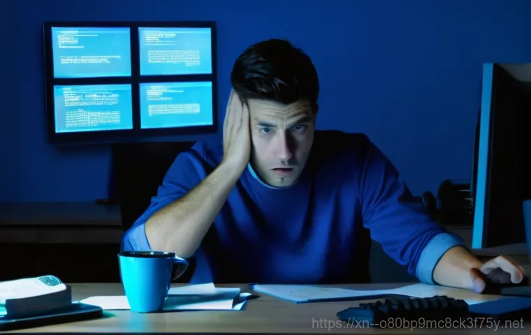 대천동 SESSION3_INITIALIZATION_FAILED - Image Prompt 1: The Frustration of a Blue Screen**