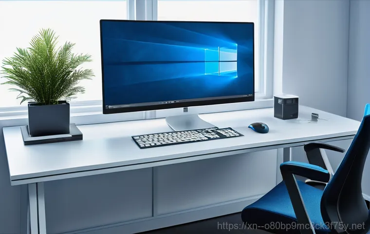 군남면 워크스테이션출장방문수리점 - **Image Prompt:** A professional IT technician, wearing a clean, branded polo shirt, is diligently w...