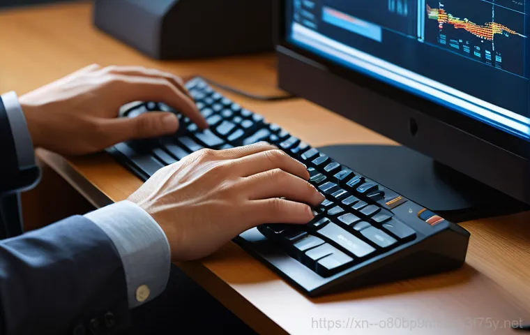 당주동 pc에 문제가 발생하여 다시 시작해야 합니다 - A young adult, visibly frustrated, gazes at a computer monitor displaying a bright blue screen with ...
