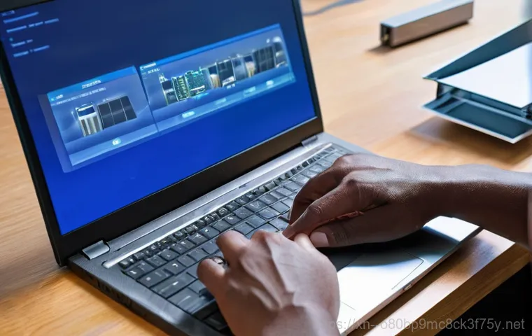 신내동 WIN32K_POWER_WATCHDOG_TIMEOUT - **Prompt:** "A person sitting at a modern computer desk, looking utterly frustrated and distressed. ...