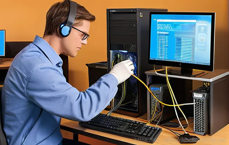 동안구 HARDWARE_FAILURE - **Prompt 2: Computer Technician Diagnosing a Dead PC**
    A professional computer technician, weari...