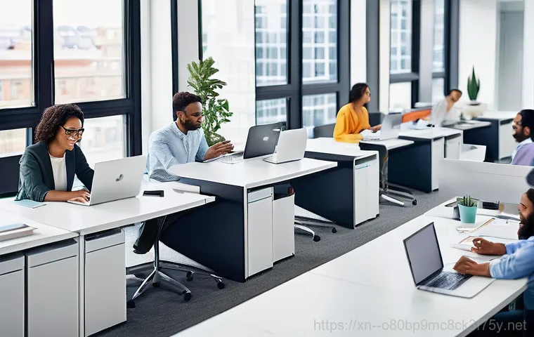 기흥동 네트워크구축 설정 및 세팅오류해결 - **Prompt 2: Modern Office Network Infrastructure - Professional Setup**
    A close-up of a neatly o...