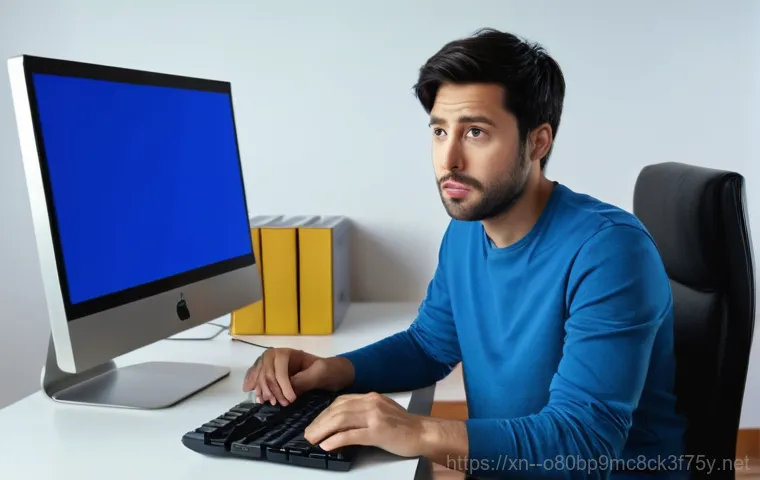 자일동 STATUS_SYSTEM_LICENSE_INVALID - A frustrated tech blogger, in their late 20s, with short, neat dark hair and wearing a comfortable b...