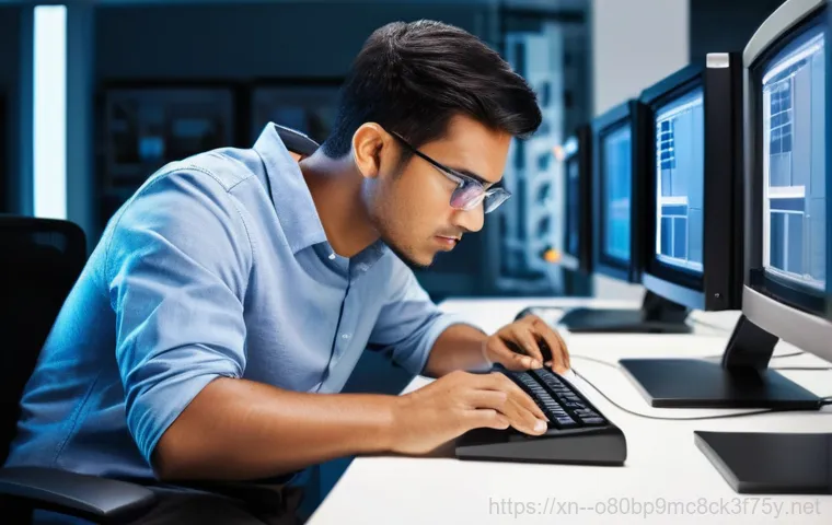 가운동 SOFTWARE_EXCEPTION - **Prompt:** A diverse adult sits at a home office desk, looking exasperated and stressed. Their comp...