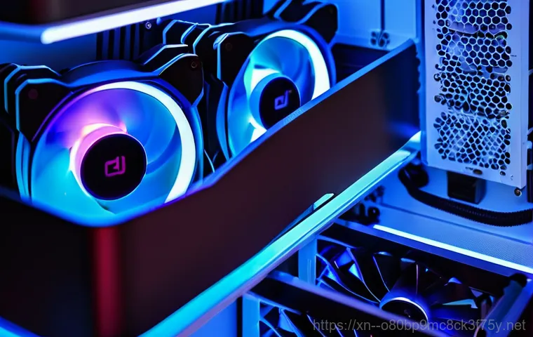 구운동 쿨러조립 및 교체수리 - An emotional scene depicting the stark contrast between an overheated and a perfectly cooled PC. On ...