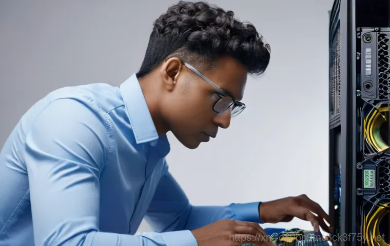 덕계동 PAGE_TABLE_CORRUPT - **Prompt:** A young adult, looking visibly frustrated and overwhelmed, sits in front of a computer m...