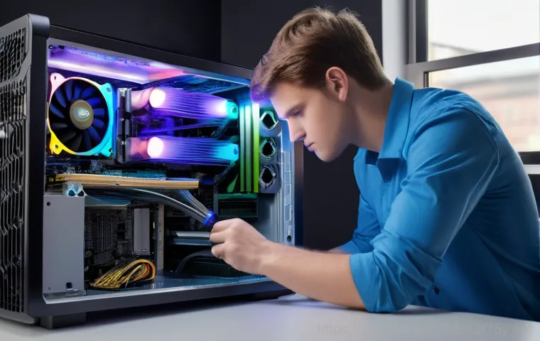금곡동 NMI_HARDWARE_FAILURE - A split image or two side-by-side images contrasting a dusty computer interior with a clean one. On ...
