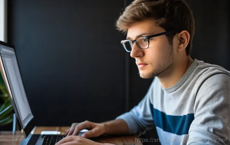 신월동 STATUS_MODULE_NOT_FOUND - **Prompt:** A determined female developer, in her mid-20s, is at a brightly lit, minimalist desk, ga...
