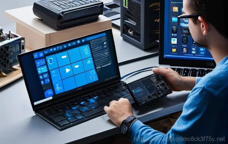 월곶동 USER_MODE_HEALTH_MONITOR - A close-up shot of a computer monitor displaying the vivid blue screen of death with the error code ...