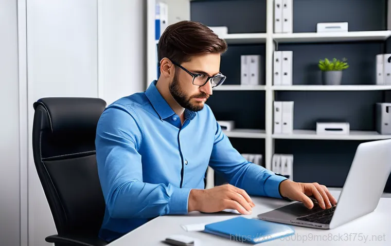 창릉동 STATUS_KERNEL_BOOT_FAILURE - A focused individual in their mid-30s, dressed in a long-sleeved, practical work shirt, is carefully...