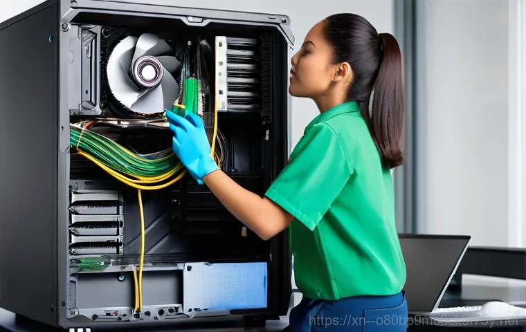 삼산동 NMI_HARDWARE_FAILURE - **Prompt:** A focused shot of a young adult, approximately 20-30 years old, diligently troubleshooti...