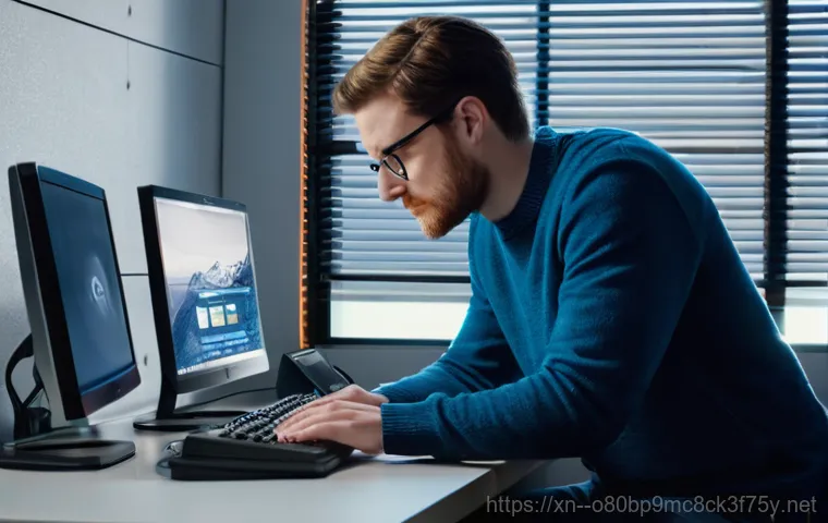 삼성동 BUGCODE_USB_DRIVER - A close-up of a person's hands, positioned just above a laptop keyboard, their face partially visibl...