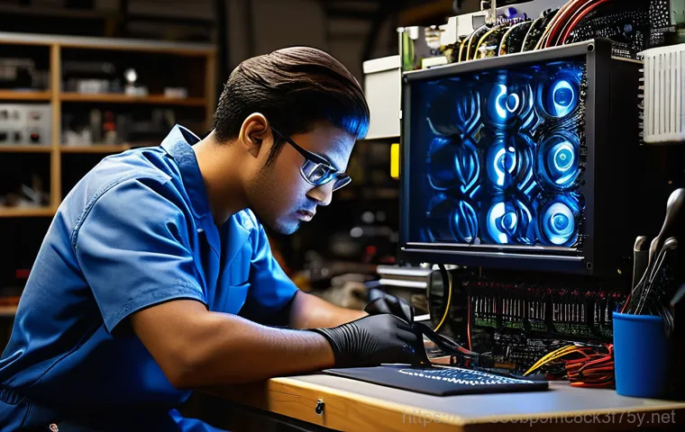 대장동 server출장방문수리점 - An expert computer repair technician, wearing a clean, professional uniform, swiftly arriving at a c...