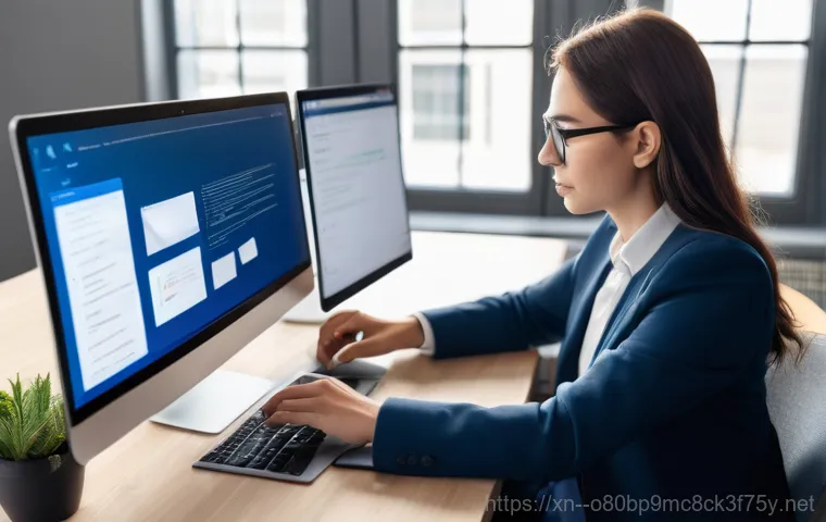 송천동 STATUS_STACK_BUFFER_OVERRUN - A person in their late 20s to early 30s, dressed in casual everyday clothes, sits at a home desk, lo...
