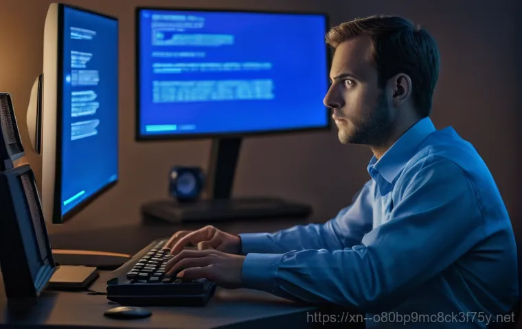 논현고잔동 HARDWARE_MEMORY_FAILURE - An adult individual, dressed in comfortable casual attire, sits at a modern home office desk. Their ...