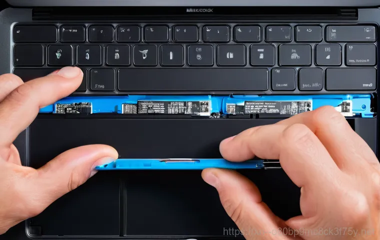 지축동 맥북프로 판매 및 수리 - **A highly detailed, close-up shot of a modern MacBook Pro (M1 or M2 model) with a severely cracked ...