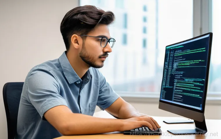 진건읍 STATUS_KERNEL_UNSUPPORTED_DEVICE - A young adult in their early twenties, wearing a casual t-shirt and jeans, is meticulously installin...