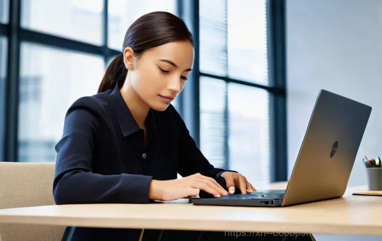연수구 윈도우8 windows8 재설치 포맷  초기화 - **Prompt:** A young adult, frustrated and overwhelmed, sits at a desk in a dimly lit room, staring i...