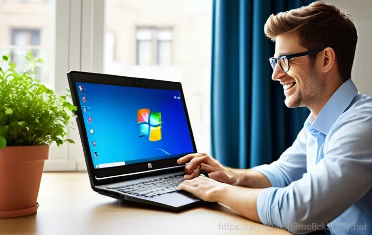 연수구 윈도우8 windows8 재설치 포맷  초기화 - **Prompt:** A thoughtful individual, gender-neutral and in their 30s, is seated at a clean, modern d...