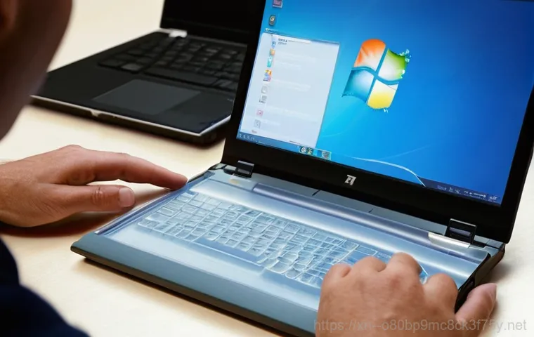 반월동 윈도우7 windows7 재설치 포맷  초기화 - **Prompt 1: Frustrated User with Slow PC**
    A realistic, high-definition image of an adult person...