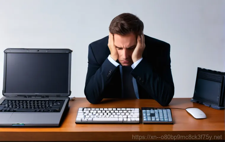 등촌동 STATUS_DEVICE_NOT_READY - **Image Prompt 1: The Frustrated Troubleshooter**
    A close-up shot of a person's hands, in their ...