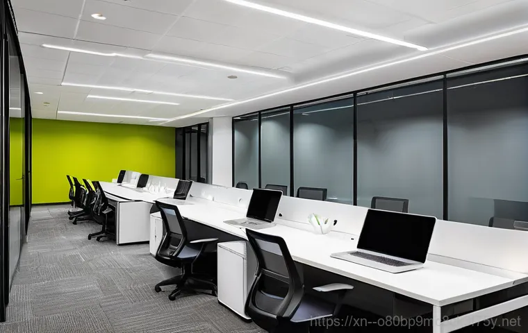 재동 네트워크구축 설정 및 세팅오류해결 - **Troubleshooting a Persistent Network Error**
    A diverse office environment with an employee (we...