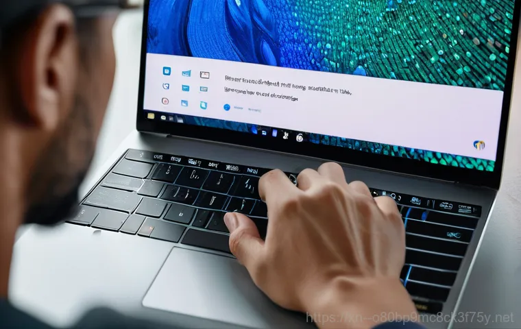 약대동 윈도우11 windows11 재설치 포맷  초기화 - A young adult, appearing frustrated and sighing, sits in front of a laptop displaying a constantly b...