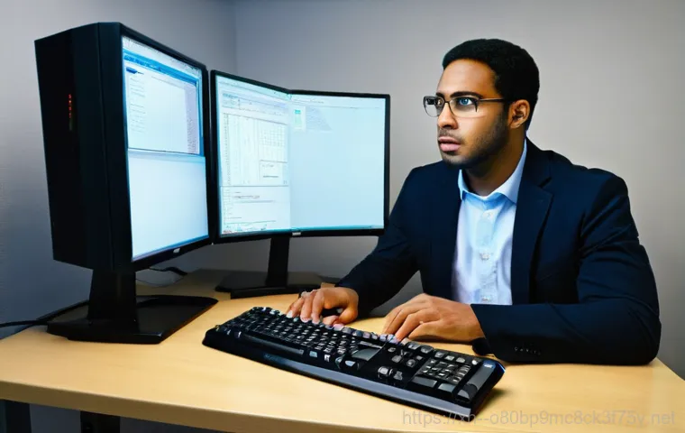 원곡면 DRIVER_PORTION_MUST_BE_NONPAGED - **Prompt:** A young professional sitting in a dimly lit home office late at night, looking utterly f...