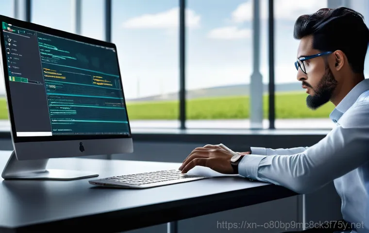 화도면 STATUS_KERNEL_INIT_FAILURE - A close-up shot focuses on a pair of skilled hands, wearing anti-static wrist straps, meticulously w...