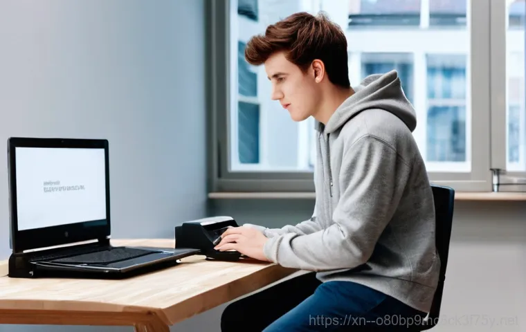 하지석동 STATUS_DRIVER_ENTRYPOINT_NOT_FOUND - **Prompt 1: Blue Screen Frustration**
    A person in their late 20s, dressed in casual, comfortable...