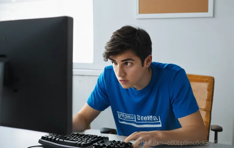 야탑동 STATUS_KERNEL_DEVICE_ERROR - Image Prompt 1: The Frustration of the Blue Screen**
