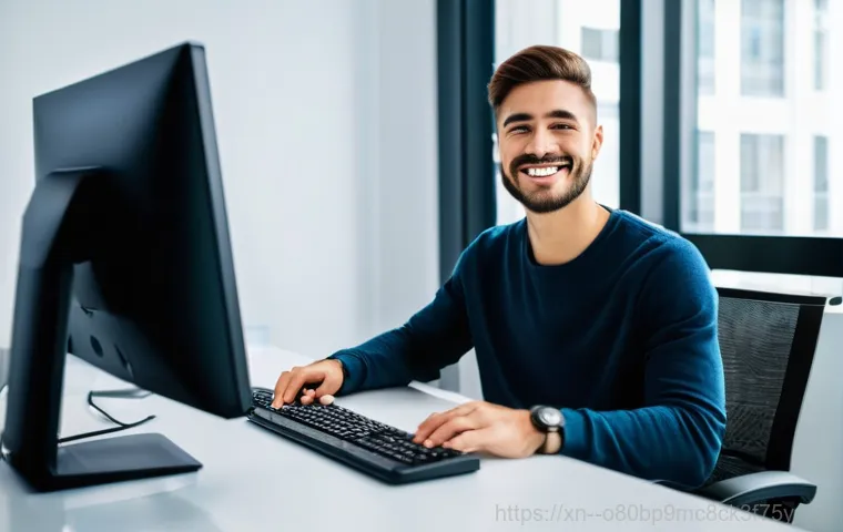 오쇠동 REGISTRY_ERROR - **Prompt:** A calm and focused adult, either male or female, is troubleshooting a computer issue in ...