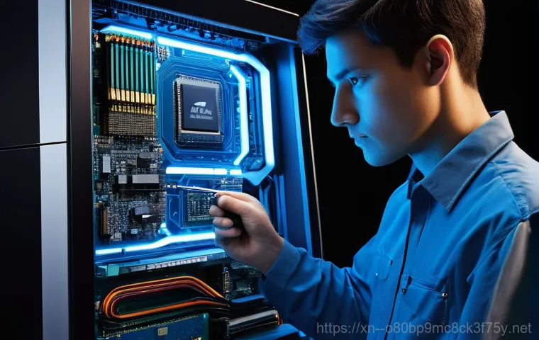 잠원동 STATUS_KERNEL_MODULE_INVALID - **Prompt:** A close-up, high-definition realistic photograph of a person in a modern home office set...