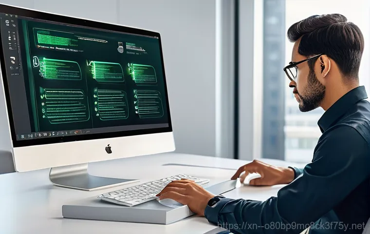월곡동 STATUS_KERNEL_REGISTRY_ERROR - **Prompt:** A person (gender-neutral, wearing casual attire) sits at a modern desk, their face etche...