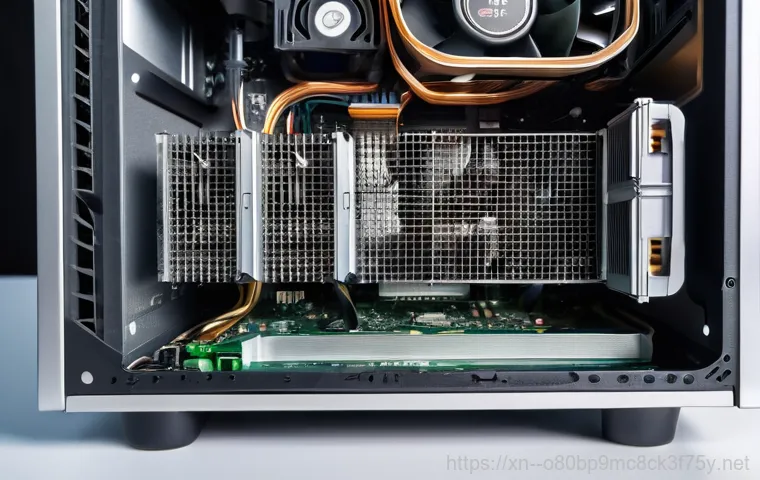 관인면 본체 꺼졌다 켜졌다 할때 - A close-up shot of a person's hands carefully handling a RAM stick inside an open desktop computer c...