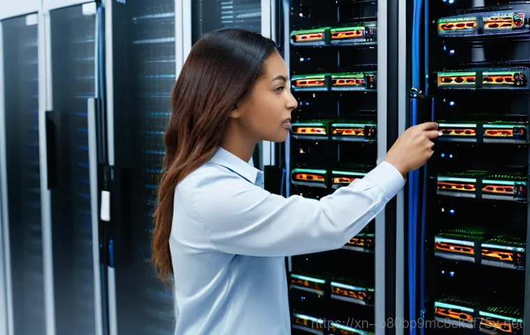 양산동 STATUS_IO_TIMEOUT - **Prompt:** Inside a brightly lit, organized IT control room, a diverse team of two IT professionals...
