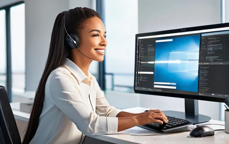 화산동 STATUS_INVALID_THREAD - **Prompt:** A focused individual is actively troubleshooting a computer problem. They are seated at ...