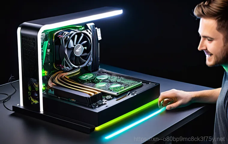 효자동 VGA조립 및 교체수리 - A professional computer repair technician, with a focused expression, is meticulously working on an ...