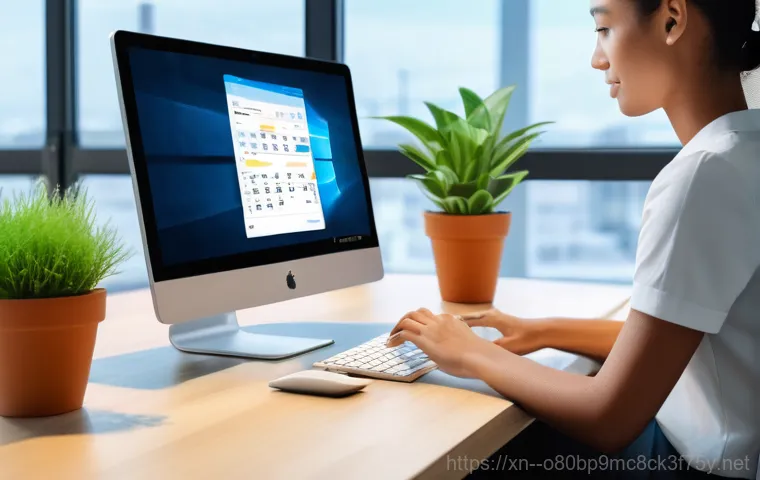 관산동 STATUS_MEMORY_OVERFLOW - **Prompt:** A person, appearing calmly focused, is seated at a desk, looking at their computer scree...