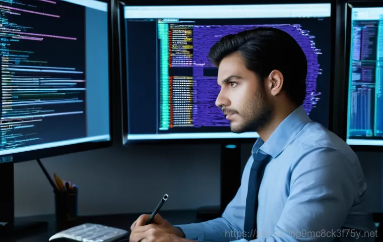 능현동 STATUS_KERNEL_MODULE_NOT_FOUND - A person, dressed in everyday casual attire (e.g., a t-shirt and jeans), sits in front of a computer...
