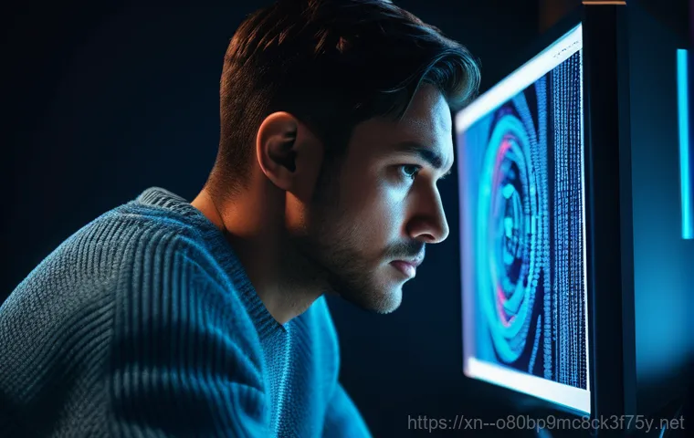 운니동 STATUS_MEMORY_VIOLATION - A young adult, looking incredibly stressed and frustrated, sits slumped in front of a computer monit...